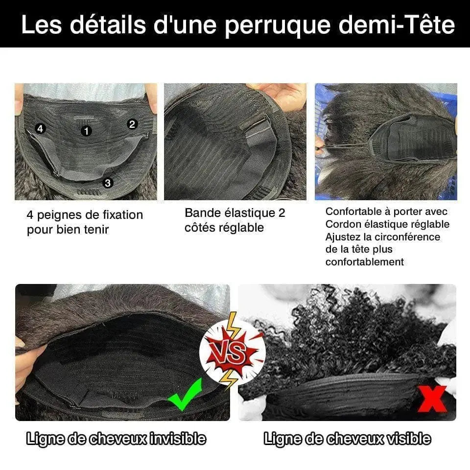 Perruque Demi-Tête & postiche crépu 3 en 1–Afro-Luxe Eclipse Hair Extension Afro-Luxe