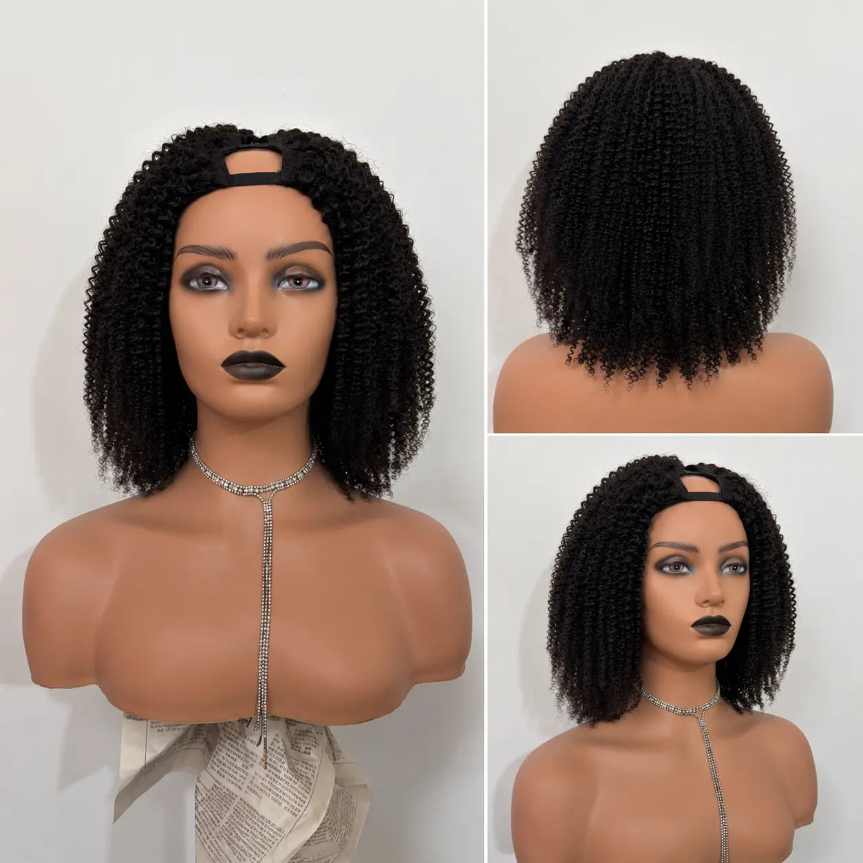 Perruque invisible V-Part Afro Kinky 100% Cheveux naturel